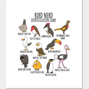 Funny Identification Chart for Bird Watchers & Ornithologists Posters and Art